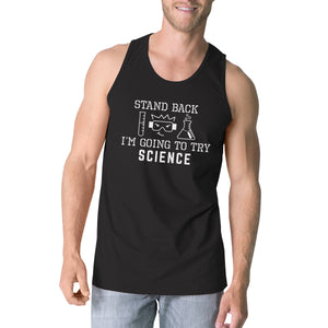 Stand Back Try Science Mens Black Tank Top