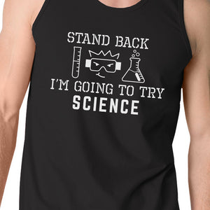 Stand Back Try Science Mens Black Tank Top