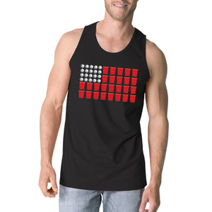 Beer Pong American Flag Mens Funny Design Tank Tee Gifts For Him - 365INLOVE