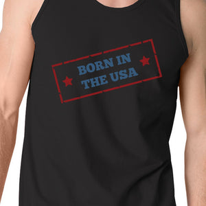 Born In The USA Black Unique Graphic Tank Top For Men Gift Ideas - 365INLOVE