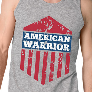 American Warrior Gray Crewneck Graphic Tanks For Men Gift For Him - 365INLOVE