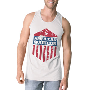 American Warrior White Crewneck Graphic Tanks For Men Gift For Him - 365INLOVE