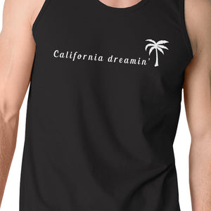 California Dreaming Mens Black Tank Top Lightweight Summer Tanks - 365INLOVE