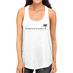 California Dreaming Womens White Tank Top Lightweight Summer Shirt - 365INLOVE