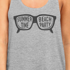 Summer Time Beach Party Womens Grey Tank Top