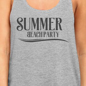 Summer Beach Party Womens Grey Tank Top