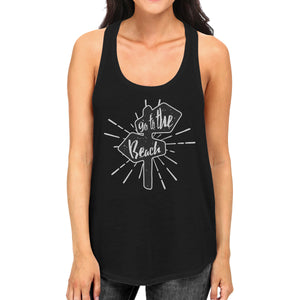 Go To The Beach Womens Black Tank Top