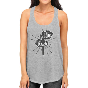 Go To The Beach Womens Grey Tank Top