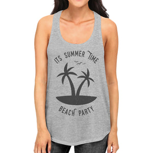 It's Summer Time Beach Party Womens Grey Tank Top