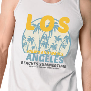 Los Angeles Beaches Summertime Mens White Tank Top