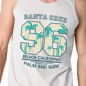 Santa Cruz Beach California Mens White Tank Top