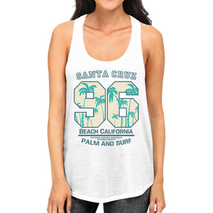 Santa Cruz Beach California Womens White Tank Top