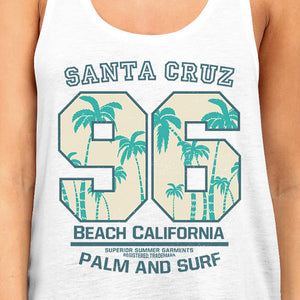 Santa Cruz Beach California Womens White Tank Top