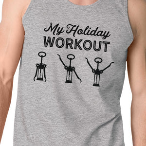 My Holiday Workout Mens Grey Tank Top