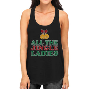 All The Jingle Ladies Womens Black Tank Top