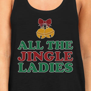 All The Jingle Ladies Womens Black Tank Top