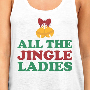 All The Jingle Ladies Womens White Tank Top