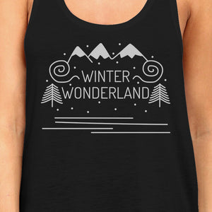 Winter Wonderland Womens Black Tank Top