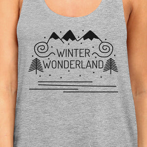 Winter Wonderland Womens Grey Tank Top