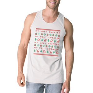 My Ugly Sweater Pattern Mens White Tank Top