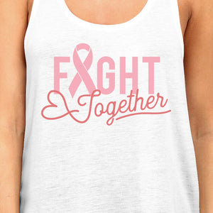 Fight Together Breast Cancer Awareness Womens White Tank Top