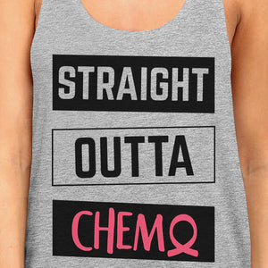 Straight Outta Chemo Breast Cancer Womens Grey Tank Top
