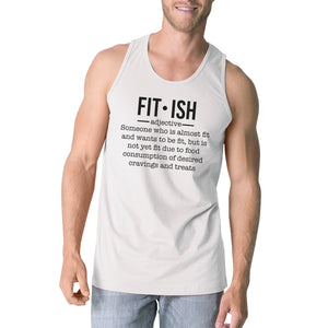 Fit-ish Mens Funny Workout Cotton Gym Tank Top Unique Graphic Tanks