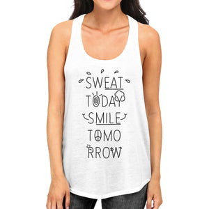 Sweat Smile Womens Cute Gym Tank Top Cute Gift For Workout Lovers
