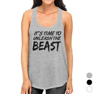 Unleash Beast Womens Cute Racerback Tank Top Funny Gym Gift Tanks