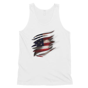 American Flag Ripped Mens Graphic 4th of July Tank Top Gift For Him