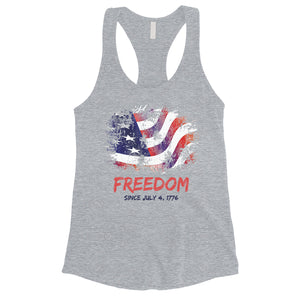 Freedom Since July 4th Tank Top Womens Cute Workout Gym Tank Top