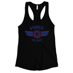 Force Of July Womens Racerback Workout Tank Top 4th Of July Outfit