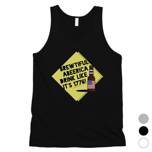 Brewtiful Abeerica Mens Graphic Tank Top Funny 4th of July Tank Top