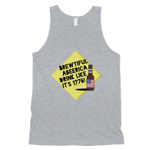 Brewtiful Abeerica Mens Graphic Tank Top Funny 4th of July Tank Top