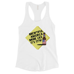 Brewtiful Abeerica Womens Funny 4th of July Racerback Tank Top Gift