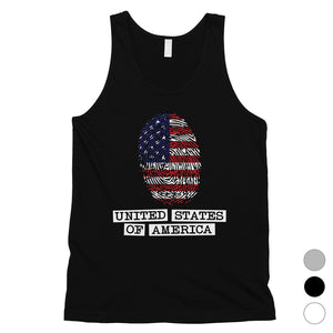 Fingerprint USA Flag Mens Tank Top Funny 4th of July Outfit For Men