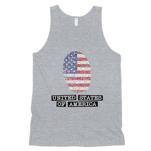 Fingerprint USA Flag Mens Tank Top Funny 4th of July Outfit For Men