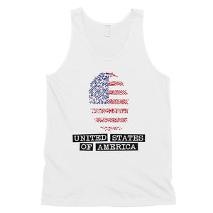 Fingerprint USA Flag Mens Tank Top Funny 4th of July Outfit For Men