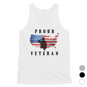 Proud Veteran Mens Graphic Tank Top 4th of July Gift For Army Dad