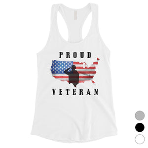 Proud Veteran Mom Shirt Womens Cute Racerback Tank Top For Workout