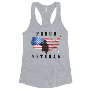 Proud Veteran Mom Shirt Womens Cute Racerback Tank Top For Workout