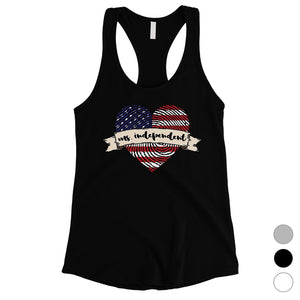 Miss Independent Womens Workout Tank Top Cute 4th Of July Shirt