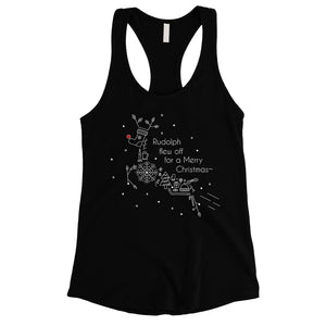 Line Art Rudolph Womens Tank Top