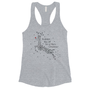 Line Art Rudolph Womens Tank Top