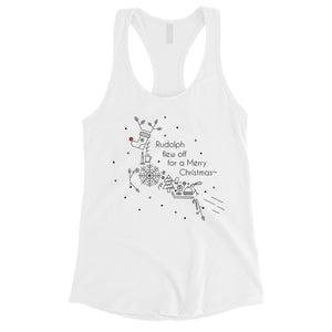 Line Art Rudolph Womens Tank Top