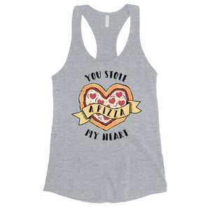 Stole Pizza My Heart Womens Cute Pizza Lover Tank Top Workout Gift