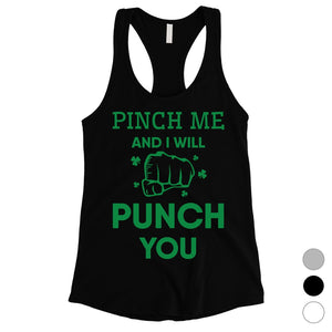 Pinch Me Punch You Womens Cute Saint Patrick's Day Tank Top Gift