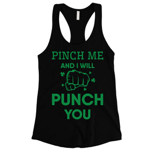 Pinch Me Punch You Womens Cute Saint Patrick's Day Tank Top Gift