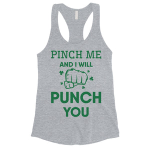 Pinch Me Punch You Womens Cute Saint Patrick's Day Tank Top Gift