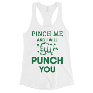 Pinch Me Punch You Womens Cute Saint Patrick's Day Tank Top Gift